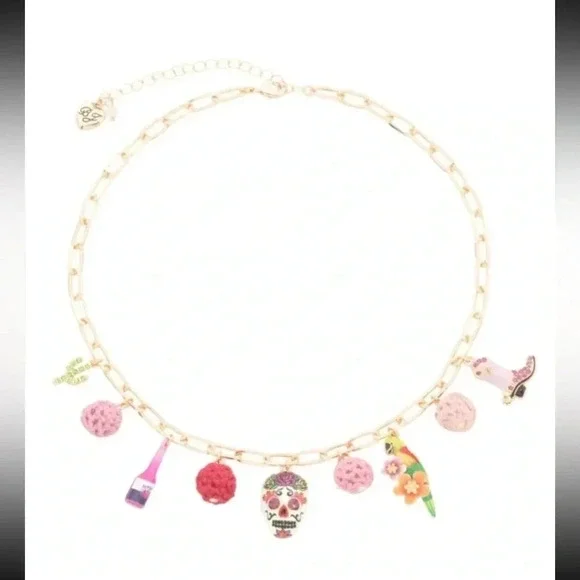 Betsey Johnson COWGIRL CHARM NECKLACE PINK NWT - Picture 5 of 5